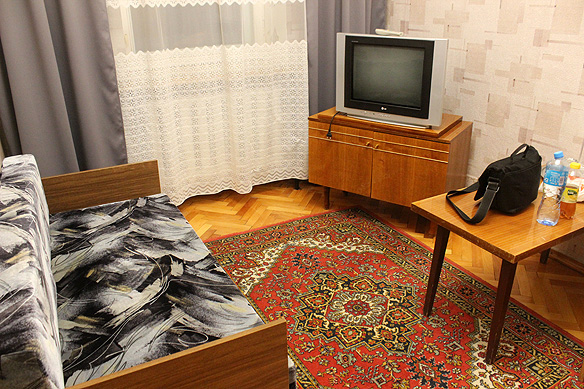 Lounge area of my suite at Hotel Mayak—straight out of the 1970s. Apparently, the idea was put across during COVID to refurbish and update the hotel’s décor. But the plan was rejected. Instead, the management decided to freeze an era in time.