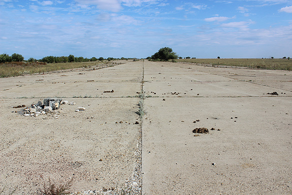 The 4-kilometre-long runway at Chagan airbase.