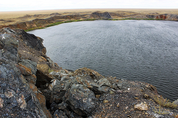 Atomic Lake, one of Polygon’s most unsafe areas was the result of an underground bomb that smashed through the earth’s surface. Ironically, it was created to test how nuclear power could be used for enhanced irrigation.