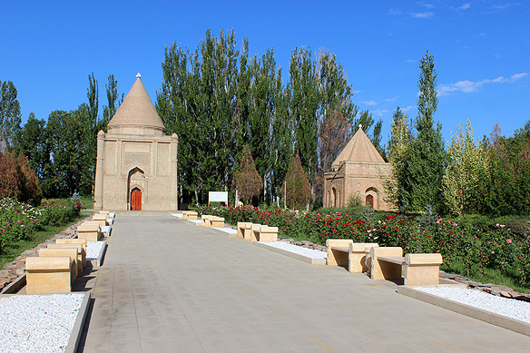 Both Aisha Bibi's Mausoleum and her maid Babaji Khatun's Mausoleum [to its right] date to 11th-12th Century.