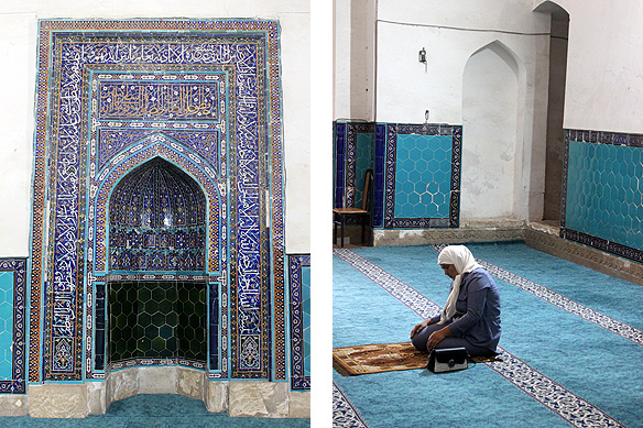 Tamerlane's mosque inside the mausoleum is decorated with exquisite Persian tile-work.
