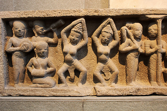 Dance and music in the royal courts, 11th Century, Sandstone, My Son E4.