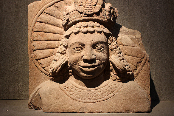 Male deity in the Early Cham Style influenced by India's post-Gupta aesthetic traditions, 6th Century, Sandstone, An My.