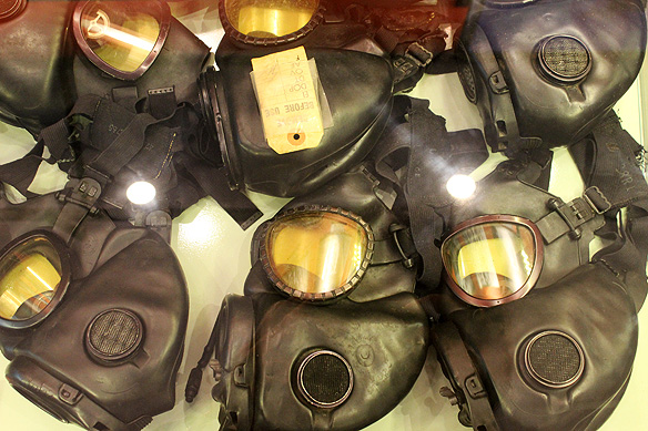 US forces' gas masks. [War Remnants Museum, Ho Chi Minh City]