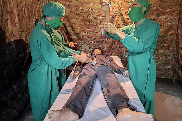 Recreated medical facility in the Cu Chi Tunnels in which doctors provided medical treatment to the Viet Cong soldiers wounded in combat.