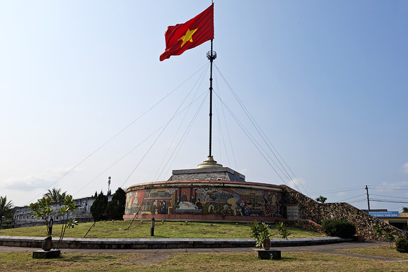 Flagpole at the northern side of DMZ's Hien Luong Bridge.