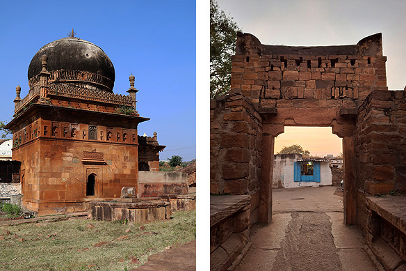 Left: 18th Century tomb of Malik Abdul Aziz, governor of Badami during Bijapur Sultanate rule; Right: Ruins of a fortified entrance near the Museum.