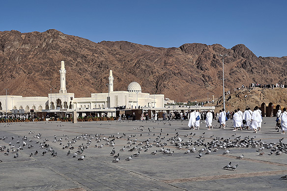Mount Uhud with Archers' Hill to the right was the site of a key battle with Mecca in 625, before the latter converted to Islam in 630.
