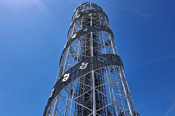 Alphabet Tower [2012], dedicated to Georgia's UNESCO-listed 33-letter standalone script, mimics the DNA double helix. The rationale behind the design? Georgia's one-of-a-kind alphabet is Georgia's one-of-a-kind DNA.