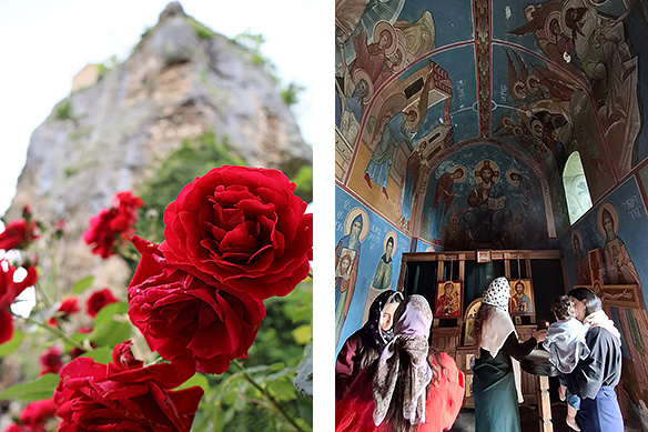 For 1,400 years monks have lived and prayed atop the Katskhi Pillar. Laymen are not allowed up and have to do with the chapel at ground level.
