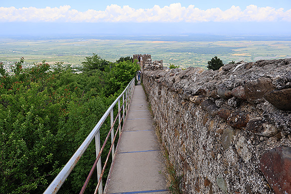 Sighnaghi's defensive walls built in 1772 by King Erekle II overlook the pretty Alazani Valley.